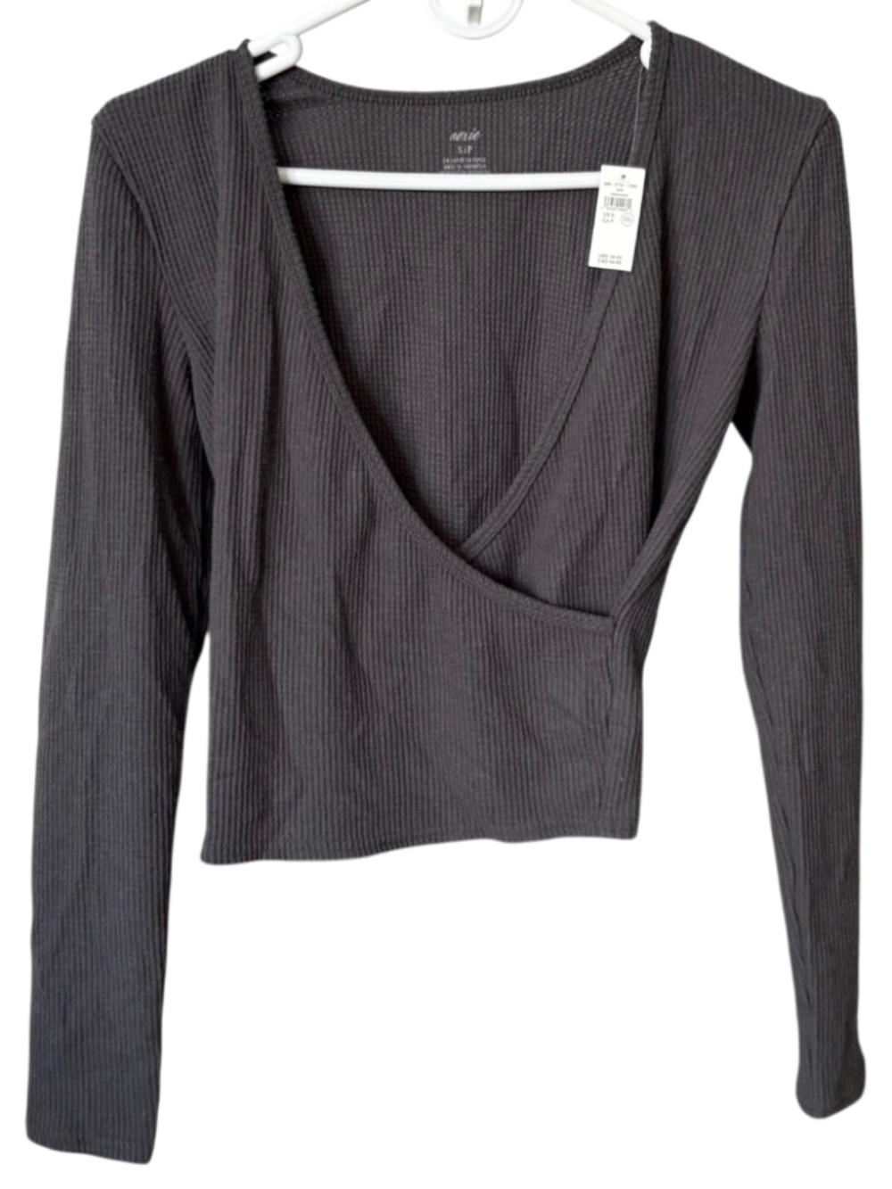 Aerie Long Sleeve Waffle Knit Crop Top